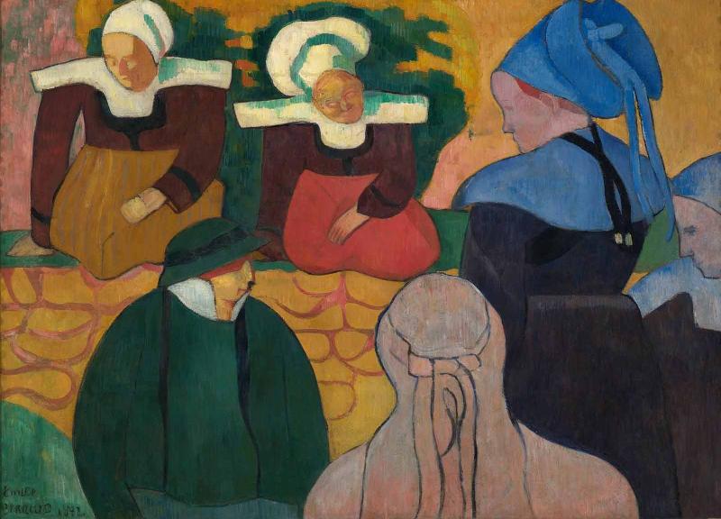 Emile Bernard Breton Women at a Wall oil painting image